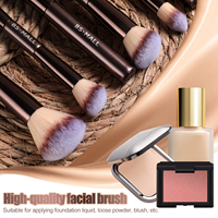 Ensemble de pinceaux de maquillage professionnels à double extrémité, logo personnalisé, vegan, outils cosmétiques multifonctionnels, pinceaux pour fond de teint et poudre, vente en gros