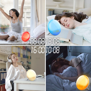 Moes WiFi <strong>2nd</strong> <strong>Generation</strong> Smart Wake-up Light with 7 Colours, 4 Alarms, Snooze, Night Light, Compatible with <strong>Alexa</strong> and GoogleHome - Product Image 4