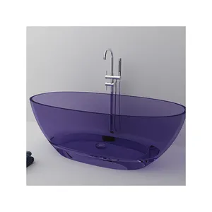 High Quality Badewanne Clear Acrylic Transparent Home Baths Soak Tubs Freestanding Luxury Crystal Resin Bathtubs