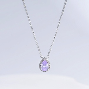 custom plata 925 sterling silver <b>ice</b> <b>out</b> Water Drop necklace Everyday Wear colorful cubic zirconia pendant necklaces for women - Product Image 1