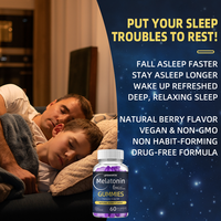 Gummies de mélatonine pour adultes avec vitamine D, magnésium et mélisse – Aide fonctionnelle au sommeil et à la relaxation – Marque privée, OEM, approvisionnement en gros