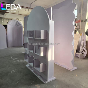 LEDA Nouvelle Arche de mariage personnalisée en PVC blanc avec support de panneau de bienvenue et fond de scène pour décoration d'événements - Product Image 5