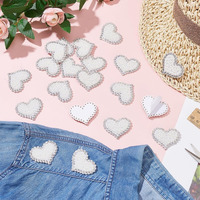 Patchs brodés en sequins et perles de 3,5*4 cm, autocollants en forme de cœur et de nœud pour vêtements, vente en gros