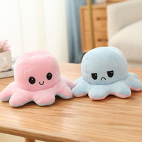 Peluche poulpe à double face, jouet en peluche poulpe, expression changeante, poupée en peluche poulpe de 20 cm, oreiller, jouet pour enfants, cadeau