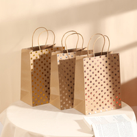 Sacs cadeaux de luxe en carton blanc imprimé à pois dorés/argentés, recyclables, avec poignées et ruban - Logo personnalisé, emballage pour vêtements