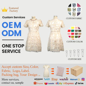 Miniabito da <span class=keywords><strong>donna</strong></span> in pizzo Beige elegante da 11655 con scollatura di perle maniche a sbuffo abiti di tacchino <span class=keywords><strong>abbigliamento</strong></span> <span class=keywords><strong>donna</strong></span> - Product Image 4