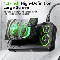 Endoscope industriel portable G45-M étanche, caméra d'inspection HD 1080P de 4,3 pouces pour diagnostic de moteur de voiture et inspection de canalisations rigides