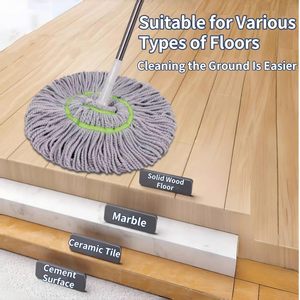 Magic Absorbent Dry and Wet Twist Round Mops Rotating Self-twisting Microfiber Mop Cleaning for Home Floor Clean - Product Image 4