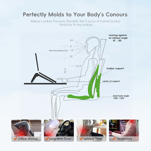 Soporte Lumbar YUE RISE Ecológico y Transpirable, Relleno de Poliéster, Forma Irregular, para Aliviar el Dolor de Espalda, Funda Lavable con Cierre - Product Image 3