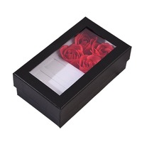 Ensemble assorti montre, bracelet et collier pour femme, motif fleur de rose, avec boîte cadeau à fenêtre transparente