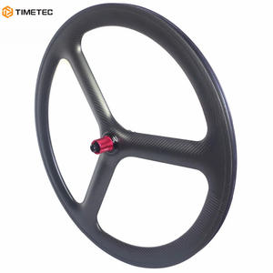 Roues en carbone à trois rayons 700C Frein à disque pour vélo de route Paire de roues en carbone 6 boulons Centerlock Clincher Tubulaire à travers l'essieu - Product Image 3