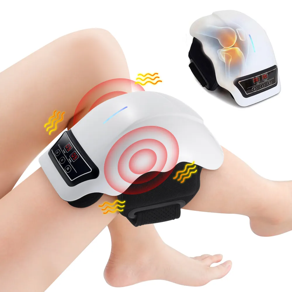 적색 및 열로 USB 충전식 전기 무선 진동 무릎 마사지 통증 완화