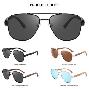 แว่นกันแดดกรอบไม้ไผ่สีทอง2025พร้อมลำแสงคู่นักบินโพลาไรซ์ไม้วัดเพิ่มเฉดสีสวมใส่สบายดีไซน์ใหม่ - Product Image 2