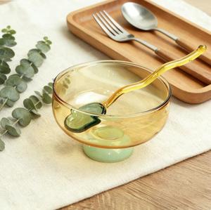 Tazón de Vidrio Transparente para Servir Ensaladas con Base de Madera de Acacia, Tazón para Frutas y Postres, Directo de Fábrica - Product Image 6