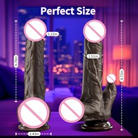 OEM/ODM Flüssigsilikon Gebogener Dildo für Frauen Weicher Manueller Masturbations-Stoßapparat Erotikspielzeug Schwarzer Dildo Großer Dildo