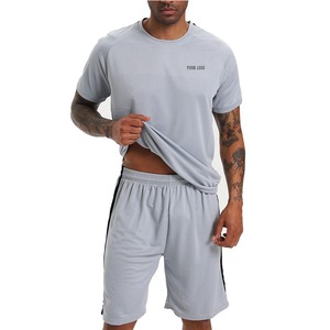 ชุดออกกำลังกายในยิมสำหรับผู้ชายเสื้อยืดและกางเกงขาสั้นแห้งเร็วชุดวิ่งฟุตบอล - Product Image 2