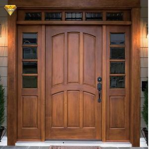 Porta d'Ingresso <span class=keywords><strong>in</strong></span> Legno di Quercia Massello Premium JBDHOME, Preassemblata per Ingresso Principale di Villa, Esterno - Product Image 2