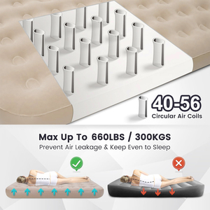Nouveau <span class=keywords><strong>matelas</strong></span> gonflable manuel LEAO 2026 avec surface floquée confortable, pliable, idéal pour la randonnée - Product Image 2