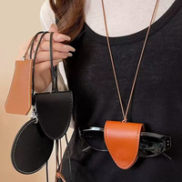 Pochette à lunettes créative en cuir PU, accessoire de cou multifonctionnel pour voyage, accessoire de pull d'hiver
