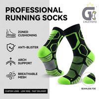 Chaussettes de course professionnelles pour hommes, chaussettes de sport athlétiques, chaussettes rembourrées anti-ampoules, respirantes, chaussettes de compression, logo personnalisé OEM