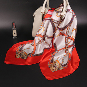 Estilo de lujo 90*90cm cuadrado Real bufanda de seda de <span class=keywords><strong>la</strong></span> impresión personalizada de 100% Mora pañuelos de seda - Product Image 3