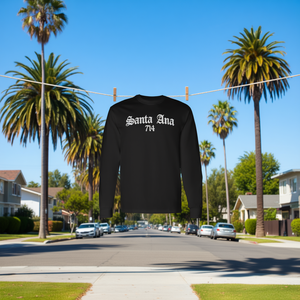 Camiseta sin mangas de manga larga con código de área 714 de Santa Ana, diseño promocional personalizable - Product Image 3