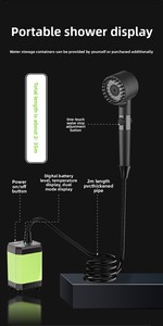 Nouvelle pompe <span class=keywords><strong>de</strong></span> douche portable 12000 mAh avec lumière, 5 modes <span class=keywords><strong>de</strong></span> pulvérisation, affichage Fahrenheit, étanche IPX8, idéale pour le <span class=keywords><strong>camping</strong></span> en extérieur - Product Image 4