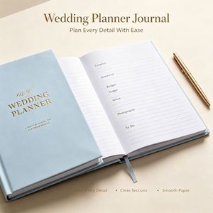 Mi Agenda, Diario de Tapa Dura con Impresión en Dorado, Encuadernación Cosida, Organizador de Regalo para Planificación de Bodas de Ensueño - Product Image 2