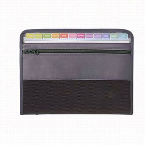 Bills & Coupons <b>File</b> <b>Organizer</b> Portable 13 Pockets Pp+Oxford Labels Accordion Bag Zipper Expandable <b>Folder</b> - Product Image 6
