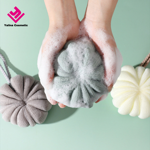 Éponge de douche en PE couleur unie, forme <span class=keywords><strong>citrouille</strong></span>, fleur de bain très vendue - Product Image 2