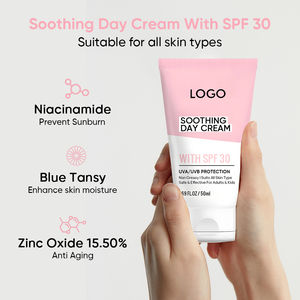 Skincare 50ml Blue Tansy Broad Spectrum Zinc Against Uv Face Sun Protection Soothing Spf 30 <span class=keywords><strong>Crema</strong></span> de día para hombres y mujeres - Product Image 3