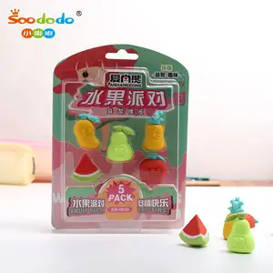 Soododo 새로운 도착 연필 학교 퍼즐 장난감 어린이 과일 애플 모델 젤리 고무 지우개