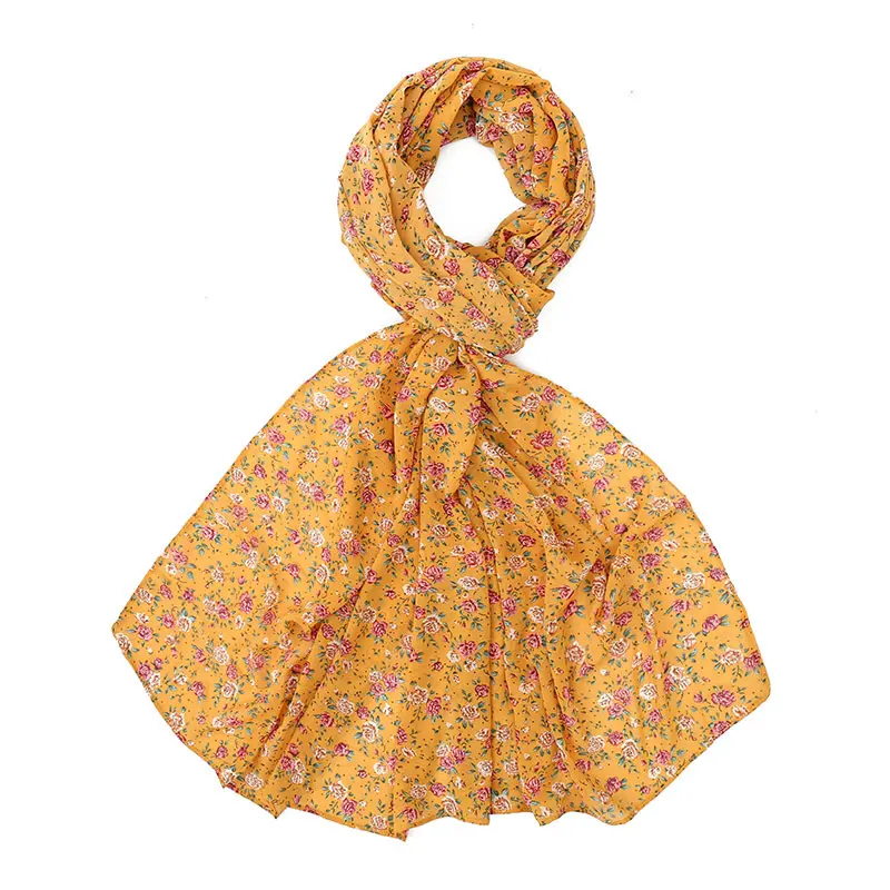 Цветочный дизайн Премиум цветочный принт Жемчуг шифон полиэстер Малайзия шарф шали Стильные пляжные шали мусульманский хиджаб