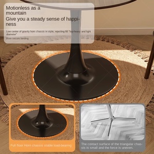American <strong>Tulip</strong> Wooden Round Multi-functional Coffee <strong>Table</strong> with Side <strong>Table</strong> and Chair Combination for Living Room Home Use - Product Image 3