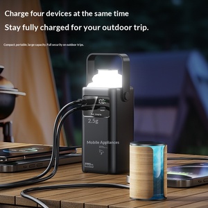 Nouvelle batterie externe grande capacité 20000mAh à charge ultra-rapide avec câble intégré et lampe torche LED pour camping en extérieur - Product Image 2