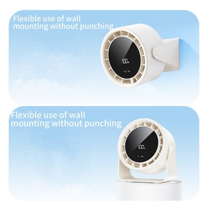 Ventilador de refrigeración USB recargable de 3000 mAh con pantalla digital, plegable, sin perforaciones, de plástico, portátil, para RV y uso doméstico, con batería. - Product Image 4
