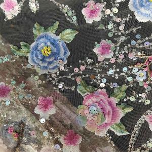 Chất Lượng Cao Vàng Lưới Thêu Vải Tuyn Ren Vải Châu Phi Sequins Ren Cho Nigeria Wedding Party Dress Thêu Mô Hình - Product Image 4