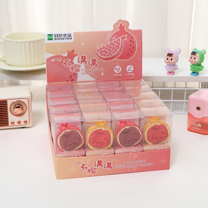 Gomme à effacer créative en forme de fruits (avocat, grenade, durian) – Papeterie de bureau et scolaire en caoutchouc aux couleurs vives - Product Image 4