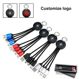 OEM 1.2M 3-en-1 100W Tressé USB-C Micro LED Affichage Câble de Charge Veste en Nylon iPhone Veilleuse Caméra de Charge Rapide - Product Image 2