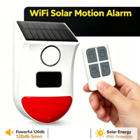 Wale Tuya Smart Outdoor 120db Solar Strobe IP65 Anti-Pencurian WiFi Sensor Gerak Inframerah untuk Keamanan Rumah dan Pabrik