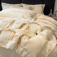 Parure de lit de luxe en coton tissé moderne et écologique, housse de couette douce, draps et housse de couette pour la maison OEM ODM