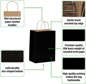 Bolsas de Papel Kraft Ecológicas con Logotipo Personalizado y Asas de Cuerda de Algodón para Empaque de Lujo, Zapatos, Ropa, Regalos para Pequeñas Empresas - Product Image 2