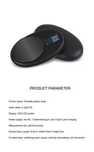 लोकप्रिय शैली पोर्टेबल इलेक्ट्रॉनिक स्केल गोल्ड ग्राम संतुलन वजन पैमाने काले मिनी उच्च परिशुद्धता स्केल - Product Image 3