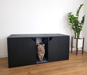 Modern Double-Litter-Box Cabinet Dual <strong>Cat</strong> Furniture Hide Litter Protective Enclosure for <strong>Cat</strong> Litter <strong>Cupboard</strong> - Product Image 4