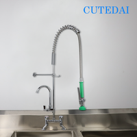 Vente chaude Installation facile Robinet de cuisine commercial Montage sur le pont en laiton Robinet de pré-rinçage Pulvérisateur réglable Livraison rapide