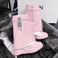 Bottes courtes romaines à talon compensé super haut et respirantes pour femme, grande taille, collection automne-hiver 2026, pour le commerce extérieur