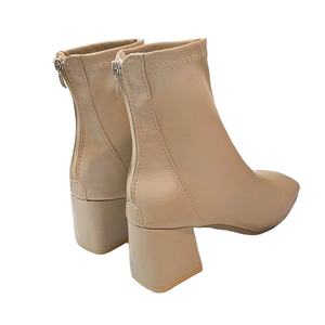 <span class=keywords><strong>Stivali</strong></span> invernali da donna in stile europeo americano con cerniera posteriore a punta quadrata stivaletto corto alla caviglia con <span class=keywords><strong>tacco</strong></span> <span class=keywords><strong>medio</strong></span> <span class=keywords><strong>tacco</strong></span> spesso - Product Image 1