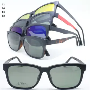 Hot sales full 011 ULTEM Sonnenbrille optischer Rahmen Magnet clip auf polarisierter Linse Altra Light Brille 2 in 1 optische Brille