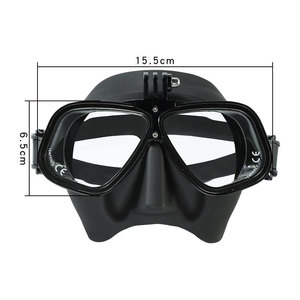 Masque de plongée à double lentille 15,5 cm x 6,5 cm avec support pour caméra pour la plongée en apnée, sports nautiques pour adultes - Product Image 1