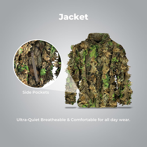 Vêtements d'aventure en plein air Ghillie costume pour hommes chasse 3D feuille Gillie costume Camo chasse Gillies Camo chasse costumes - Product Image 4